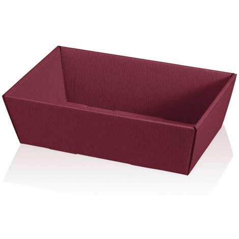 500 x Präsentkorb Geschenkkorb 330x190x110 mm offene Welle Rot Bordeaux
