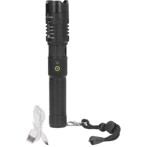 5000 Lumen Taschenlampe, Aluminiumlegierung, P50, Teleskopzoom, wasserdicht für Camping und Notfälle
