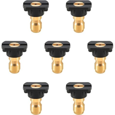 5000 PSI en acier inoxydable 1 jet avant et 6 jets arrière Outil de nettoyage d'égout Buse haute pression avec connecteur rapide de 6,35 mm pour nettoyeur de vidange à jet de pression (1 pièce)