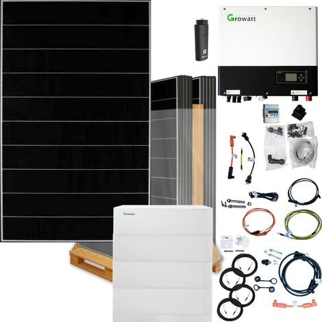 5000 Watt Hybrid Solaranlage, Komplettset dreiphasig inkl. 7,68 kWh Lithiumspeicher, Hyundai