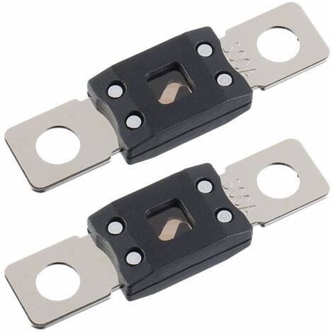 500A MEGA High Current Fuse AMG 500 Amp Bolt-on Fuse for Cars, Trucks, Construction Vehicles, Buses, Caravans (2 pieces)
