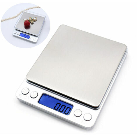 500g / 0.01g fine scale digital pocket scale, letter scale, gram scale, jeweler scale, 6 unit conversion, LCD display, ideal for measuring ingredients, medicine, etc. (silver)