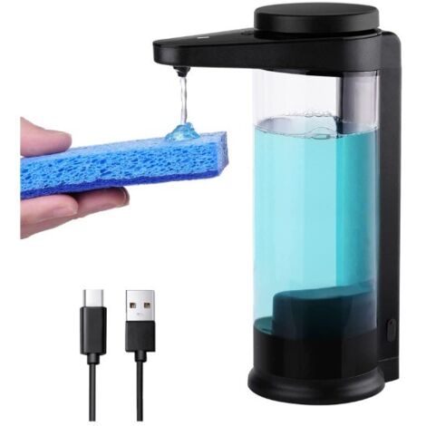 500ml Automatic Liquid Soap Dispenser Touchless Refillable Wall Mount Black