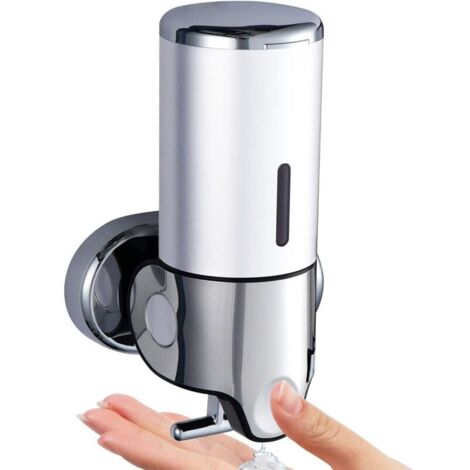 500ml Distributeur Savon, Distributeur Désinfectant pour Les Mains Mural, Distributeur Savon de Cuisine Manuel, Distributeur de Shampoing et Gel Douche, pour Hôtel de Toilette de Salle de Bain