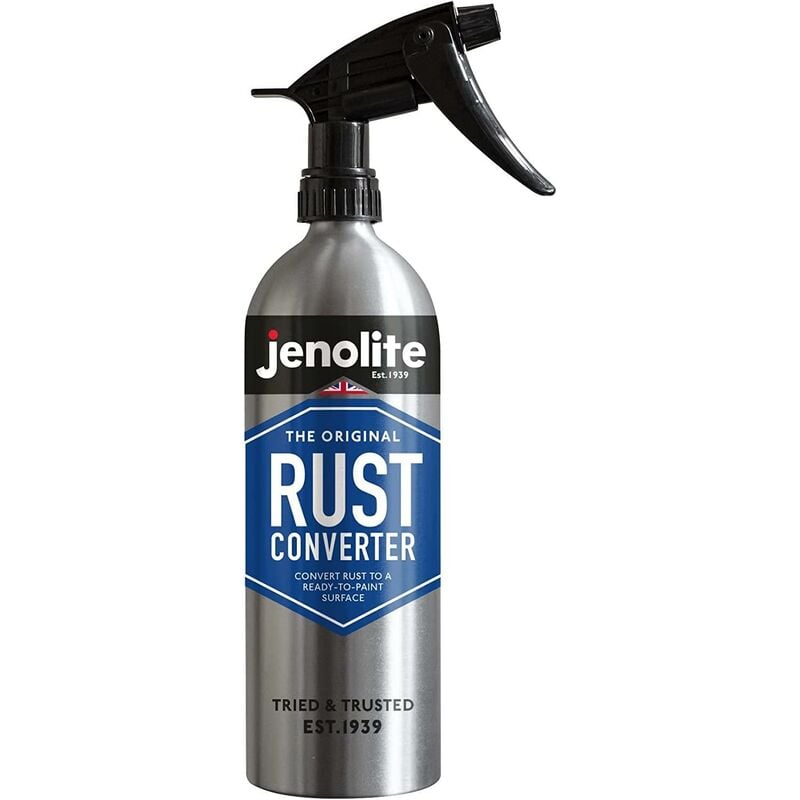Jenolite - 1 Litre Trigger Spray Original Rust Converter Trigger Spray 1 Litre Convert Rust Into a Ready To Paint Surface One Application Neutralise
