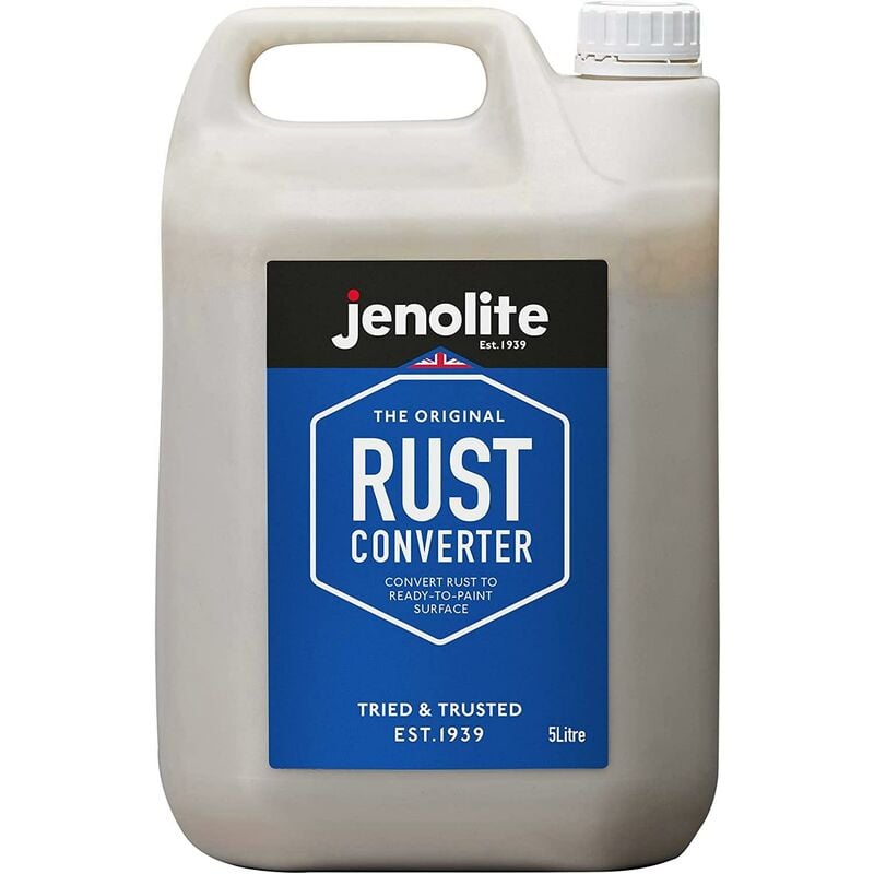 Jenolite - Original Rust Converter 5 Litre Convert Rust Into a Ready To Paint Surface One Application Neutralise & Prevent Rust