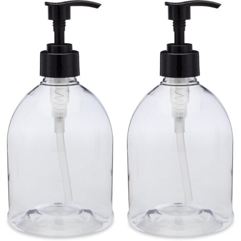 500ml Soap Dispenser, Made of Safety Material, BPA Free, Easy to Use with One Hand, No Leaks or Drips, Suitable for All Types of Liquid Soaps or Lotions (Pack of 2)