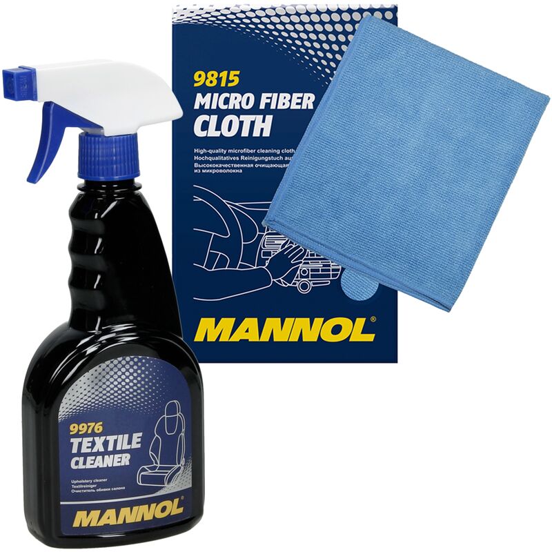 500ml Textile Cleaner Mannol 9976 + Micro Fiber 9815 chiffon en fibres Entretien