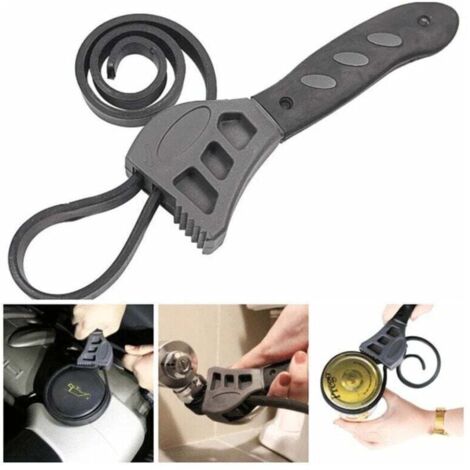 500mm Anti-Slip Pipe Wrench, Rubber Strap Wrench, Jar Lid Tightening and Loosening Tool, Plumbing Tool, Oil Filter Wrench