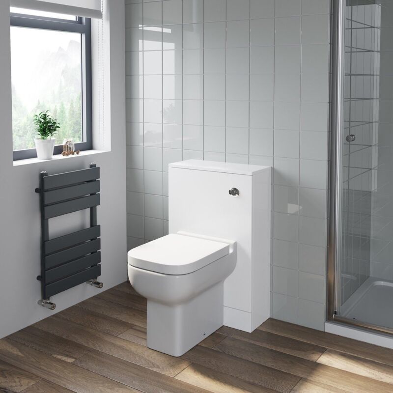 White Gloss Bathroom Furniture WC Toilet Unit BTW Back to Wall Soft Close Amelie Toilet Pan