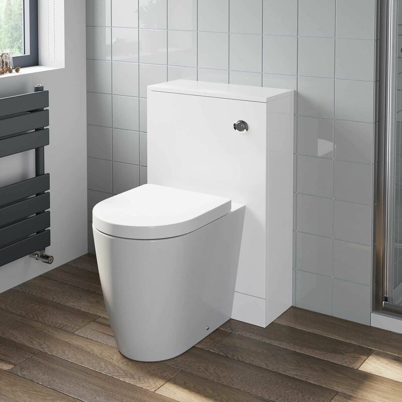 White Gloss Bathroom Furniture wc Toilet Unit btw Back to Wall Soft Close Bordeaux Toilet Pan