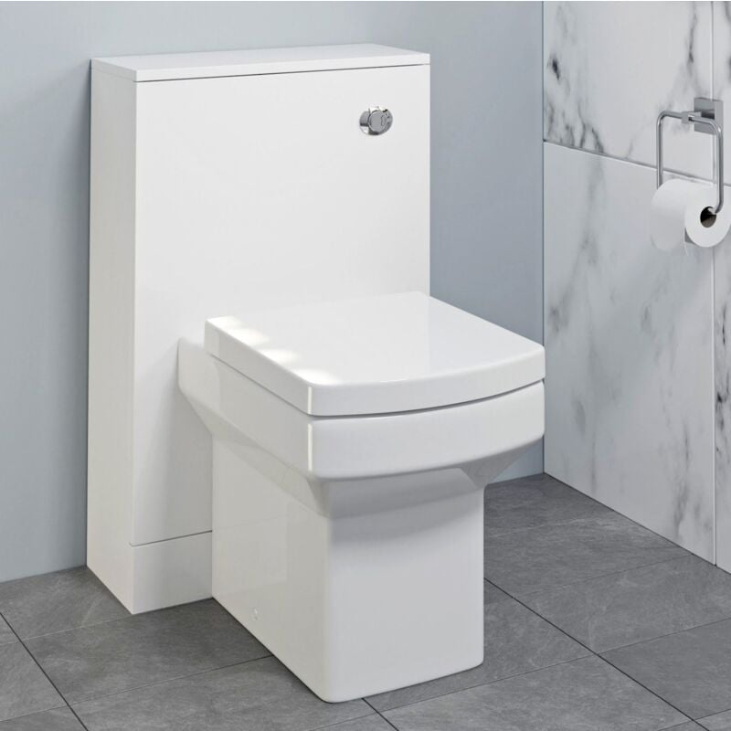 Aurora - 500mm Bathroom Toilet Concealed Cistern Pan Soft Close Seat White