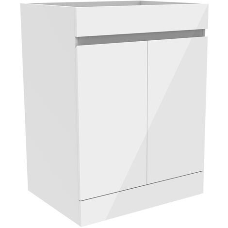 500mm Freestanding Bathroom Vanity Unit without Basin Gloss White - Flat Pack