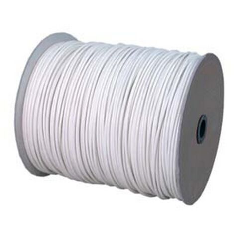 500MT CAVETTO ACCIAIO OTTONATO RIVESTITO IN PVC BIANCO  - ø mm.4,5 in rotoli mt.5