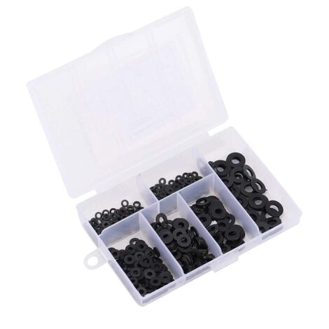500pcs M2-M6 Nylon Rondelle Plate Joint Rondelles Plates Assortiment Kit avec Bote (Noir)