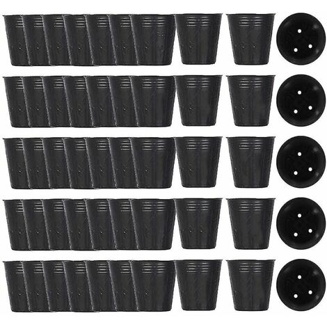 500pcs pot de pépinière en plastique contenant de propagation de plantes 8cmx8cm (Color : B)