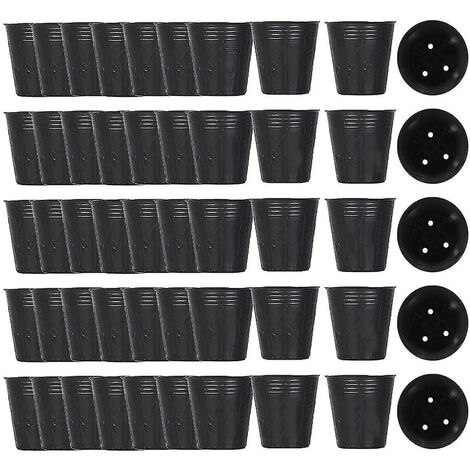 500pcs pot de pépinière en plastique contenant de propagation de plantes 8cmx8cm thsinde