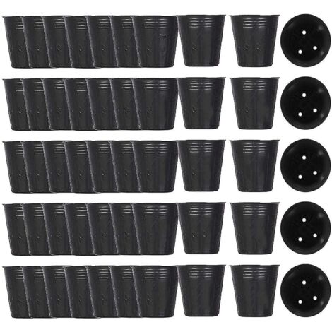 500Pcs Pot De Pépinière En Plastique Contenant De Propagation De Plantes 8Cmx8Cm Thsinde