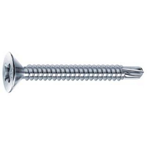 500PZ VITI AUTOPERFORANTI TESTA SVASATA PIANA ACCIAIO ZINCATO BIANCO - ø mm.4,2x1