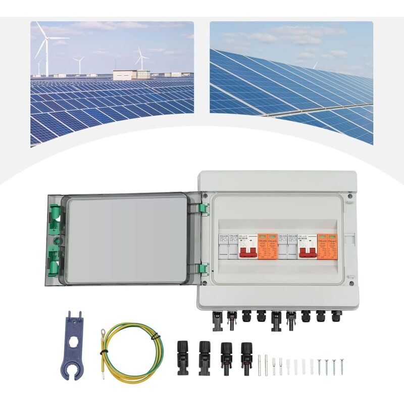 Gojoy - 500V 2 cordes 63A solaire dc boîte de jonction boîte de distribution IP65 IK10 boîtier étanche protection D'éclairage, dc disjoncteur