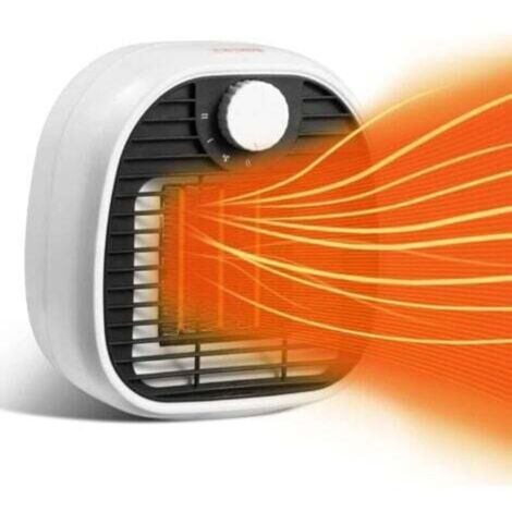 500W Ceramic Heater, Mini Fan Heater with 3 Temperature Settings, Low Energy Consumption, Portable Desktop Heater with Overheat Protection