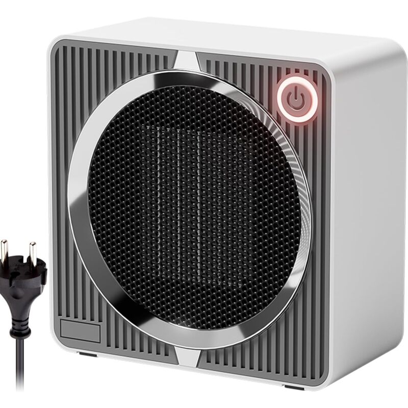 500W Chauffage d'Appoint, Mini PTC Chauffage Electrique,Portable Radiateur Soufflant,Protection Contre la Surchauffe et l'Inclinaison,Pour Salle de