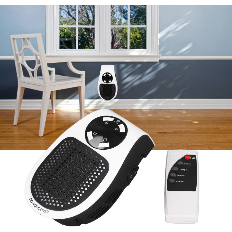 Trimec - 500W Mini radiateur domestique à brancher radiateur électrique multifonctionnel portable pour bureau à domicile avec télécommande prise ue