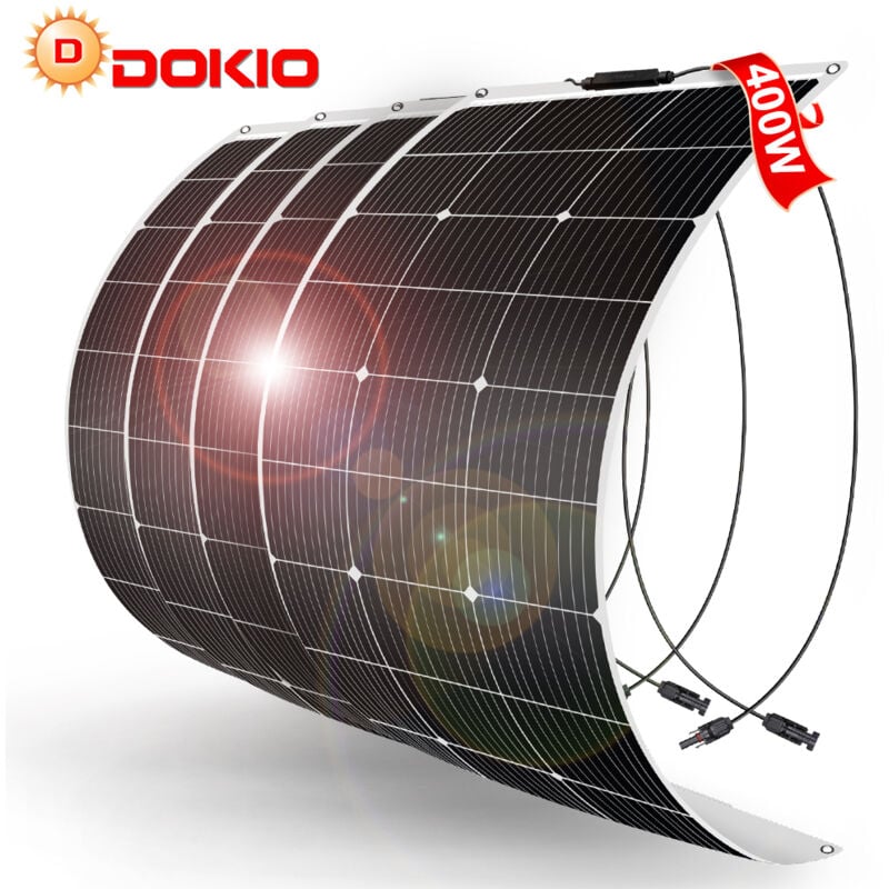 400w monocristallin Panneau solaire flexible pour Caravane/Auto/Camping - Dokio