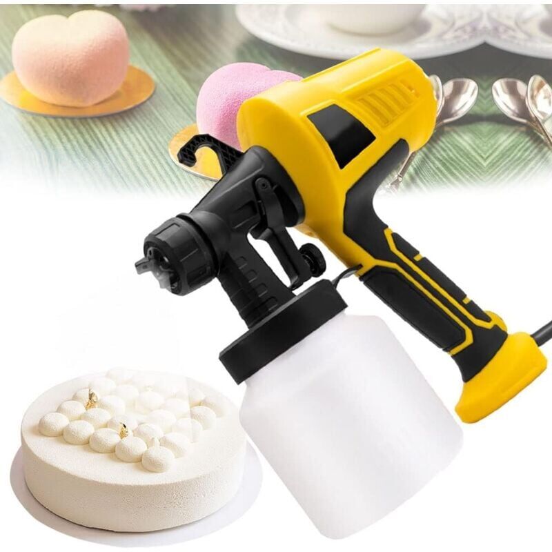 Vuszr - 500W Pistolet Gâteau Chocolat 110 230V,pour la cuisson de gâteaux au chocolat(jaune)