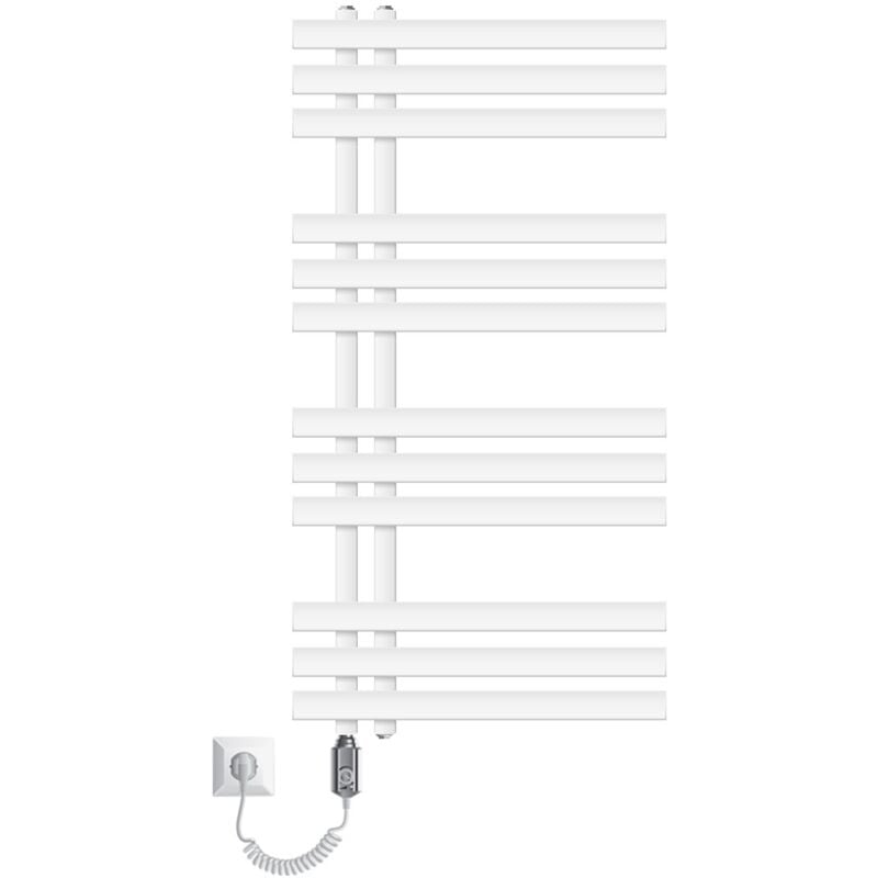 Ecd Germany - Iron em Design Radiateur avec Élément Chauffant Électrique 600W - 500 x 1000 mm - Blanc - Connexion Latéral - avec Kit de Montage Mural