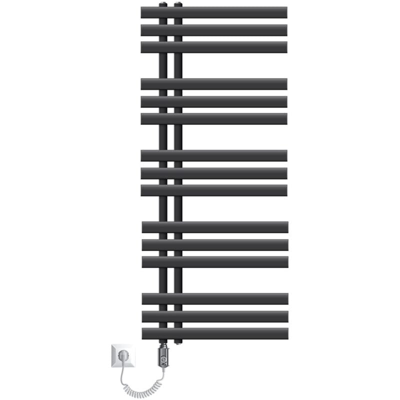 Ecd Germany Iron em Design Radiateur sèche-serviettes 900W - 500 x 1200 mm - Anthracite - Sèche-serviettes chauffant