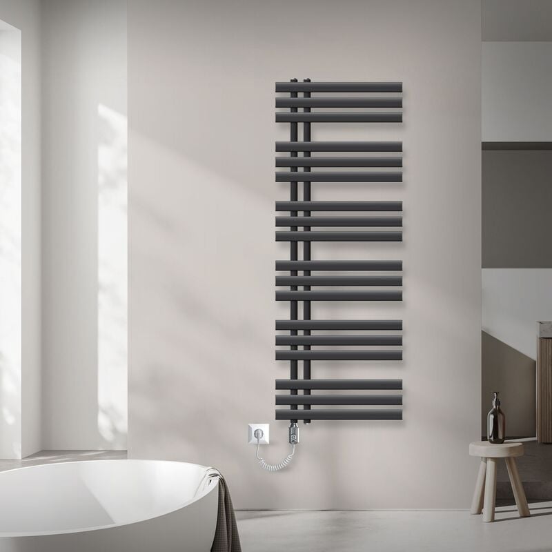 Luxebath - ecd Germany Radiateur sèche-serviettes design Iron em Electric 900W - 500 x 1400 mm - Anthracite - sèche-serviettes