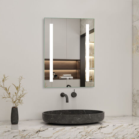Aica 500 x 700 mm Rectangular Bevelled Designer Bathroom Wall Mirror Bathroom Mirrors 