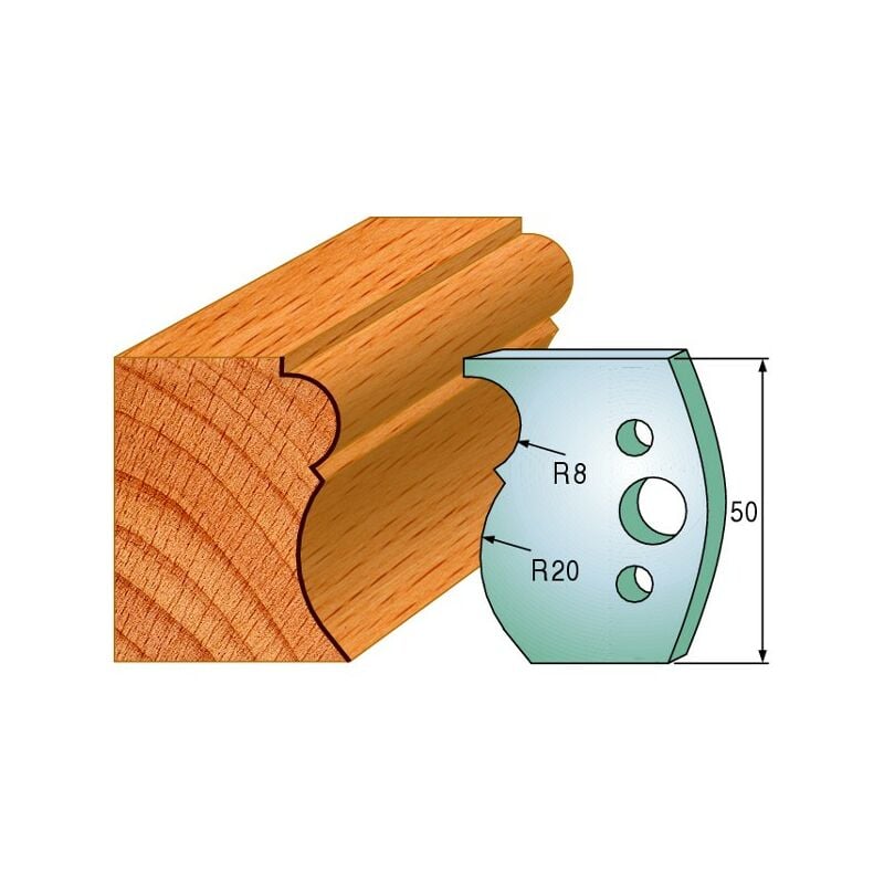 Luxoutils - 502: Jeu de fers moulure (50x4mm) porte outils toupie