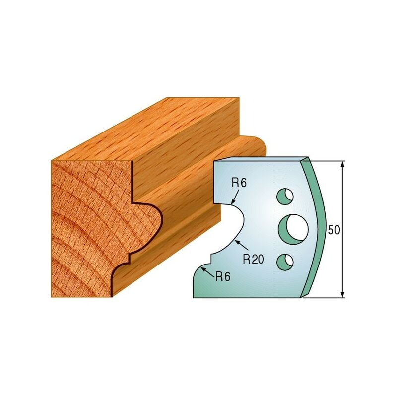Luxoutils - 505: Jeu de fers moulure (50x4mm) porte outils toupie