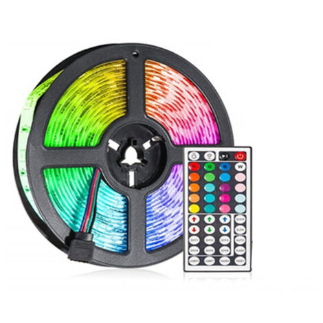 5050LED-STREIFEN,5M,LICHT,IP65,12V,STROMVERSORGUNG,RGB,FERNBEDIENUNG,13W/M,0245