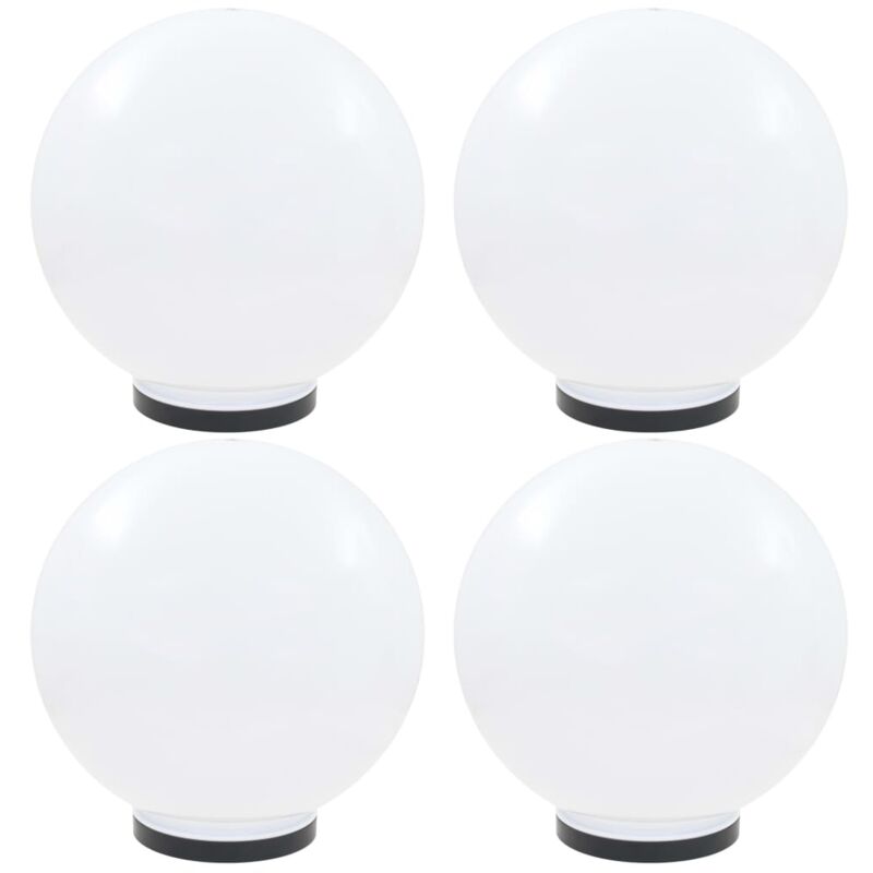 vidaXL LED Bowl Lamps 4 pcs Spherical 40 cm PMMA, White
