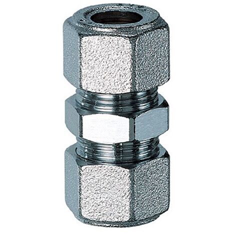 5090 - Nipplo Niplex DOPPIO cromato tipo ridotto - Misura 3/8" x 10 tenuta gomma 5090 38G10