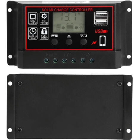50A 12V/24V Solarladeregler mit Digitalanzeige und 5V USB-Ausgang für Photovoltaikmodule