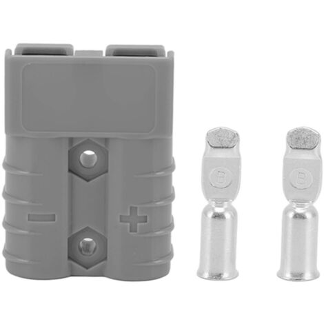 50A 600V Connector Double Pole High Current Power Supply Plug Connector for Solar Panel Dual Battery System Grey