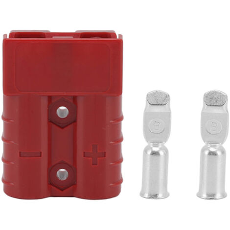 50A 600V Connector Double Pole High Current Power Supply Plug Connector for Solar Panel Dual Battery System Red