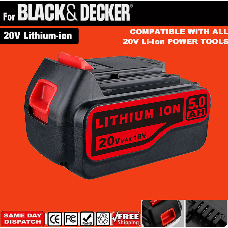 5.0Ah 18V BL2018-XJ Batterie Remplacement pour Black Decker 18V Batterie BL2518-XJ BL1518L Remplacement pour b&d 20V Batterie LBXR20 LB2X4020