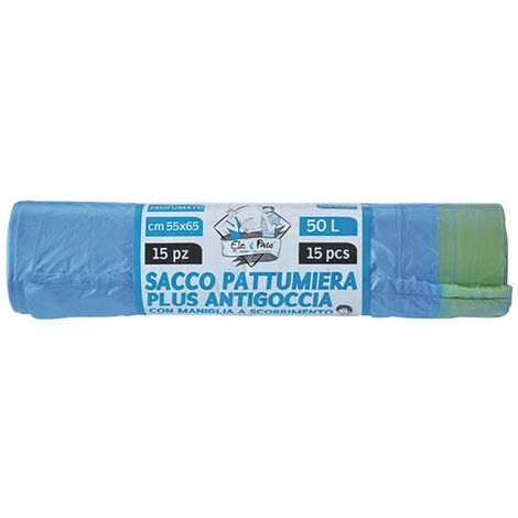 50CF SACCHETTI PER PATTUMIERA cm 55 x 65 - rt.15 pz verdi