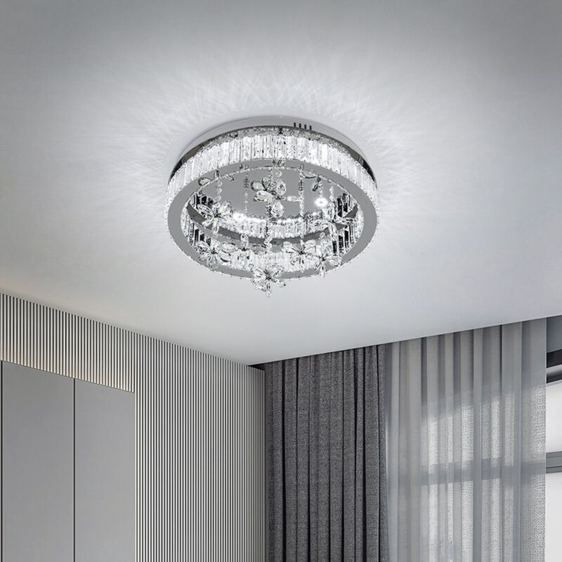 50Cm Dia Round Crystal Ceiling Light With Crystal Pendant