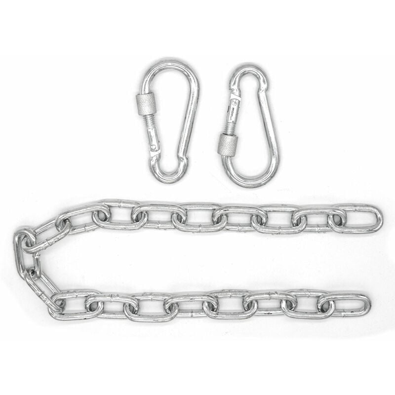 No Brand - 50cm Hanging Chair Chain up to 230kg 2 Carabiners Suspension for Swing Hammock - silber