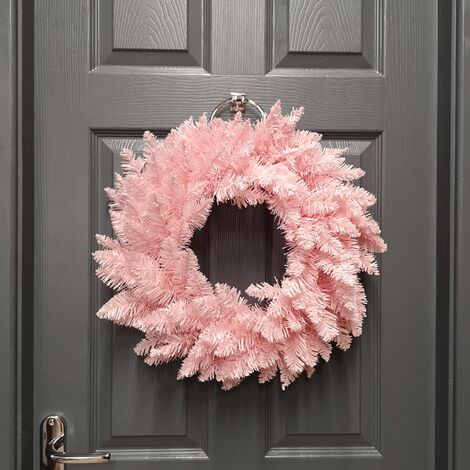 main image of "50cm Premier Rosewood Christmas Door Wreath in Pink"