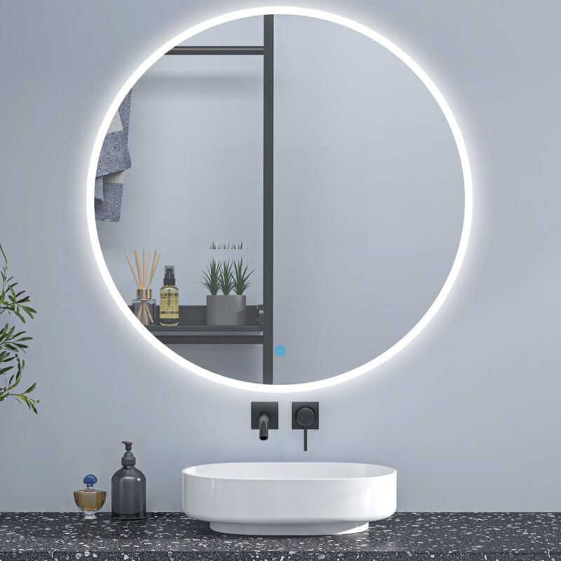 Sky Bathroom - 50cm Round Illuminated Bathroom Led Mirror With Optional 3 Colour Light Anti-fog, touch Switch