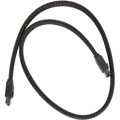 50cm Sata 3.0 Iii Sata3 7Broches Câble de Données Câbles Ssd 6Gb / S Câble de Données Pour Disque Dur Avec Gaine En Nylon Avec Disque Dur Et Version Gainée de Nylon (Noir)