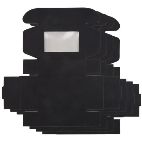 50er-Set Mini-Kraftpapierboxen mit Sichtfenster, Geschenkboxen für selbstgemachte Seife, Backwaren (Schwarz)