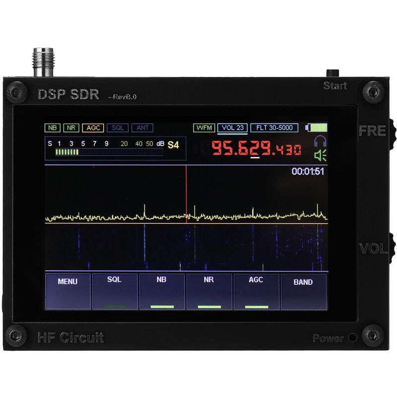 

50KHz-200MHz Pantalla IPS tactil de 3,5 pulgadas Pantalla con zoom AM SSB NFM WFM Modulacion ana-log, RF DSP SDR HAM Receptor inalambrico